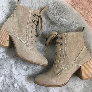Splendid Leonardo canvas tpecan ankle booties